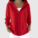Hooded Button-Front Cardigan