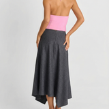 High Waist A-Line Midi Skirt for Elegant Timeless Style