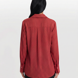 Tie Neck Blouse – Elegant Long Sleeve Draped Shirt