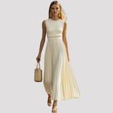 Women's Sleeveless Pleated Knit Dress