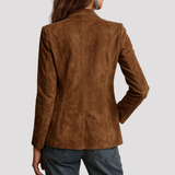 Women's Tailored Suede Blazer Jacket