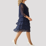 Women's Layered Polka Dot Chiffon Dress