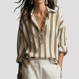 Women's Relaxed Fit Striped Linen Shirt