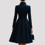 Elegant Double Breasted Long Sleeve Coat Dress
