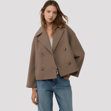 Women's Double Breasted Cropped Peacoat