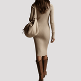 Women's Ribbed Knit Midi Dress