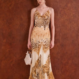 Amysaint Oberto Cavalli Cheetah Print Maxi Dress