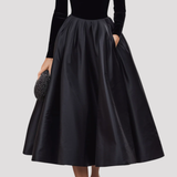 High Neck Velvet Midi Dress
