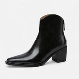 Women's Elegant Leather Heel Boots