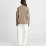 Cable Knit V-Neck Sweater – Soft Relaxed Fit Pullover