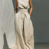 Women’s Sleeveless Two Piece Set Wide Leg Pants Summer Outfit