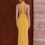 Amysaint Mattey Sheer Maxi Dress In Yellow