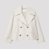 Women's Double Breasted Cropped Peacoat