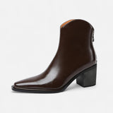 Women's Elegant Leather Heel Boots