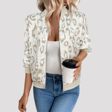 Women's Metallic Zip Up Bomber Jacket