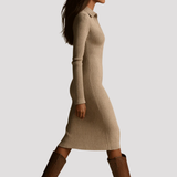 Women's Ribbed Knit Midi Dress