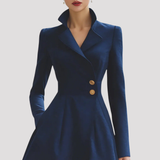 Elegant Double Breasted Long Sleeve Coat Dress