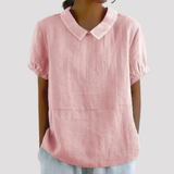 Women's Relaxed Fit Collared Linen Shirt