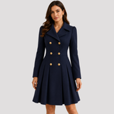 Tailored Double Breasted Long Sleeve Coat Dress