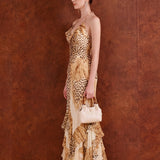 Amysaint Oberto Cavalli Cheetah Print Maxi Dress