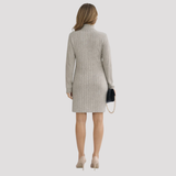 Women's Ribbed Turtleneck Knit Dress