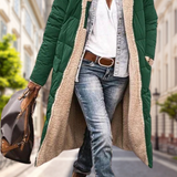 Women Reversible Hooded Cashmere Blend Winter Jacket