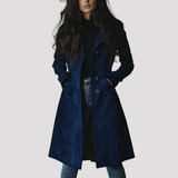 Women's Longline Suede Trench Coat