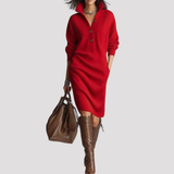 Women's Button Neck Knit Dress