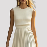 Women's Sleeveless Pleated Knit Dress