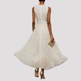 Women's Sleeveless Polka Dot Maxi Dress