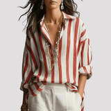 Women's Relaxed Fit Striped Linen Shirt