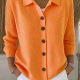 BUTTON-FRONT KNIT CARDIGAN