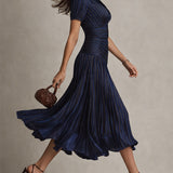 Hannah | Retro Striped Midi Dress