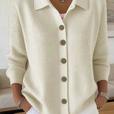 BUTTON-FRONT KNIT CARDIGAN