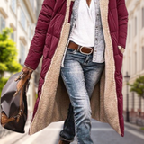 Women Reversible Hooded Cashmere Blend Winter Jacket