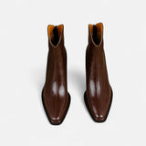 Women's Elegant Leather Heel Boots