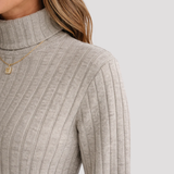 Women's Ribbed Turtleneck Knit Dress
