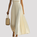 Women's Sleeveless Pleated Knit Dress