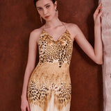 Amysaint Oberto Cavalli Cheetah Print Maxi Dress