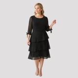 Women's Layered Polka Dot Chiffon Dress