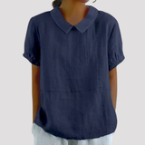Women's Relaxed Fit Collared Linen Shirt
