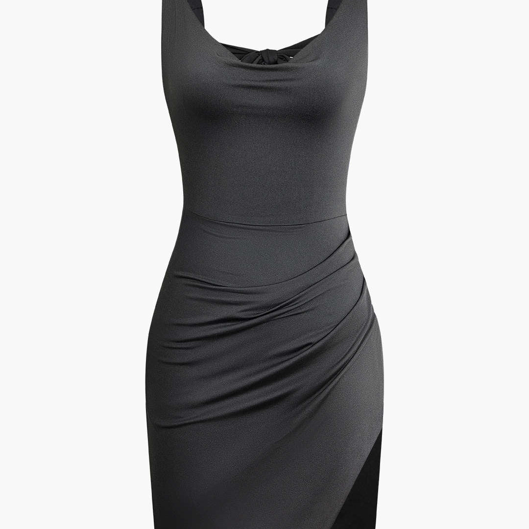 Ruched Bodycon Mini Dress – Sleeveless Fitted Party Dress