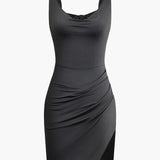 Ruched Bodycon Mini Dress – Sleeveless Fitted Party Dress