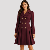Tailored Double Breasted Long Sleeve Coat Dress