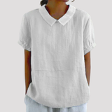 Women's Relaxed Fit Collared Linen Shirt