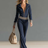 Women's Zip Front Wide Leg Jumpsuit