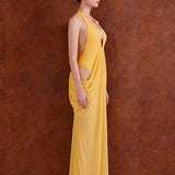 Amysaint Mattey Sheer Maxi Dress In Yellow