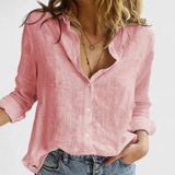 Women's Relaxed Fit Button Front Linen Shirt