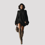Women's Oversized Turtleneck Knit Dress