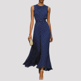 Women's Sleeveless Polka Dot Maxi Dress